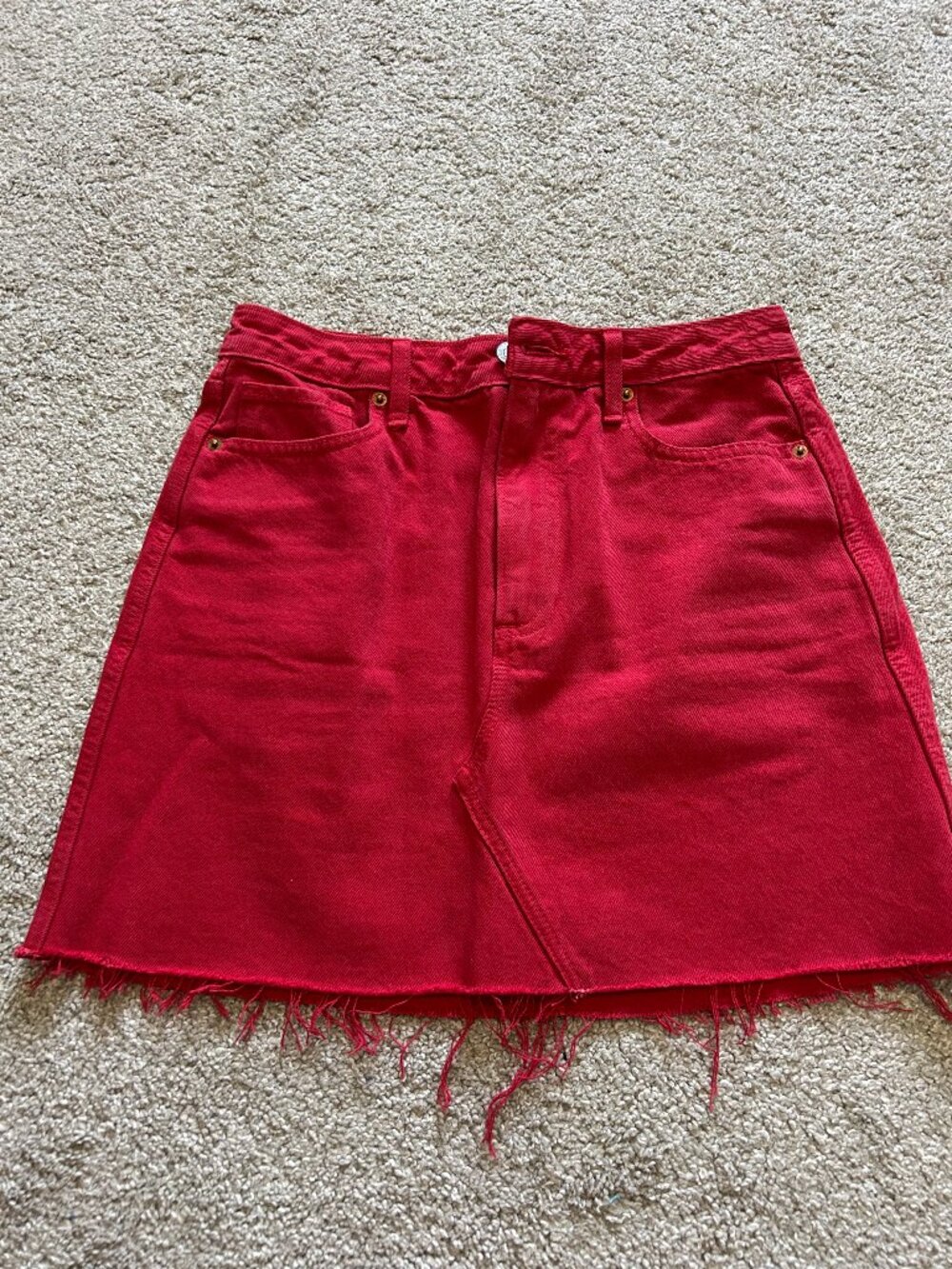 Red A&F Jean Skirt